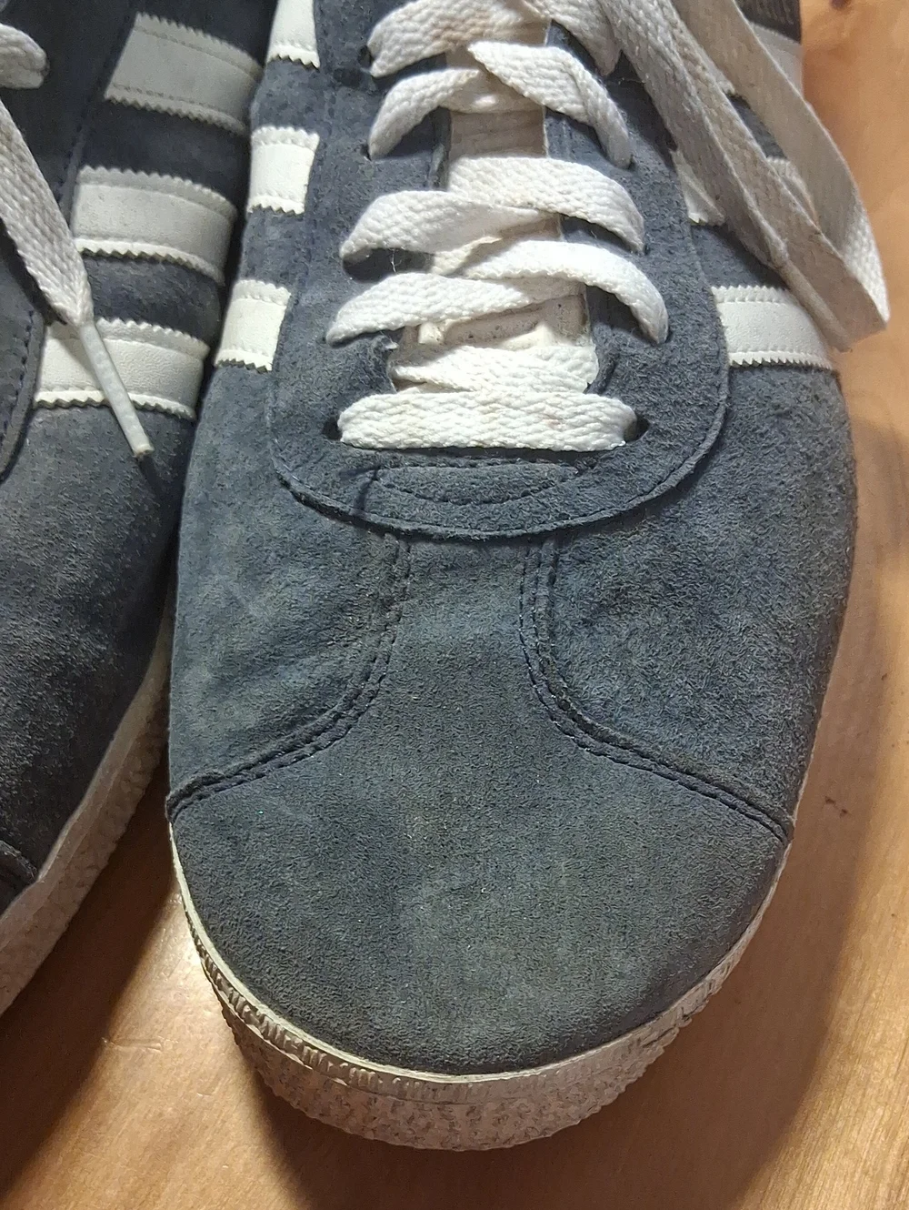 adidas Men's Suede Sneakers in Gray/blue and White Size 12
